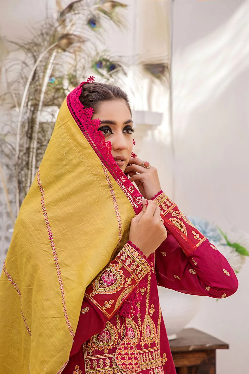 3 Pcs Unstitched Emb Khaddar Suit KKE-1618