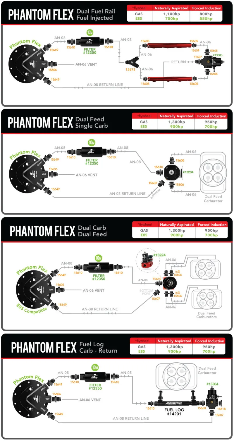 Aeromotive Phantom Stealth Flex Fuel System Use w/E85