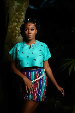 Afro Panther Fangs - Crop Top and Skirt/Pant Set