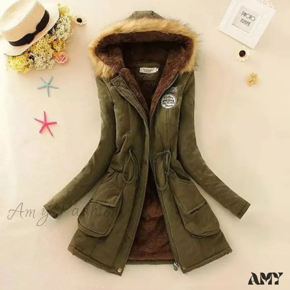 Amy Fashion - Fashion Plus Size Long Sleeve Thick Warmth Coat