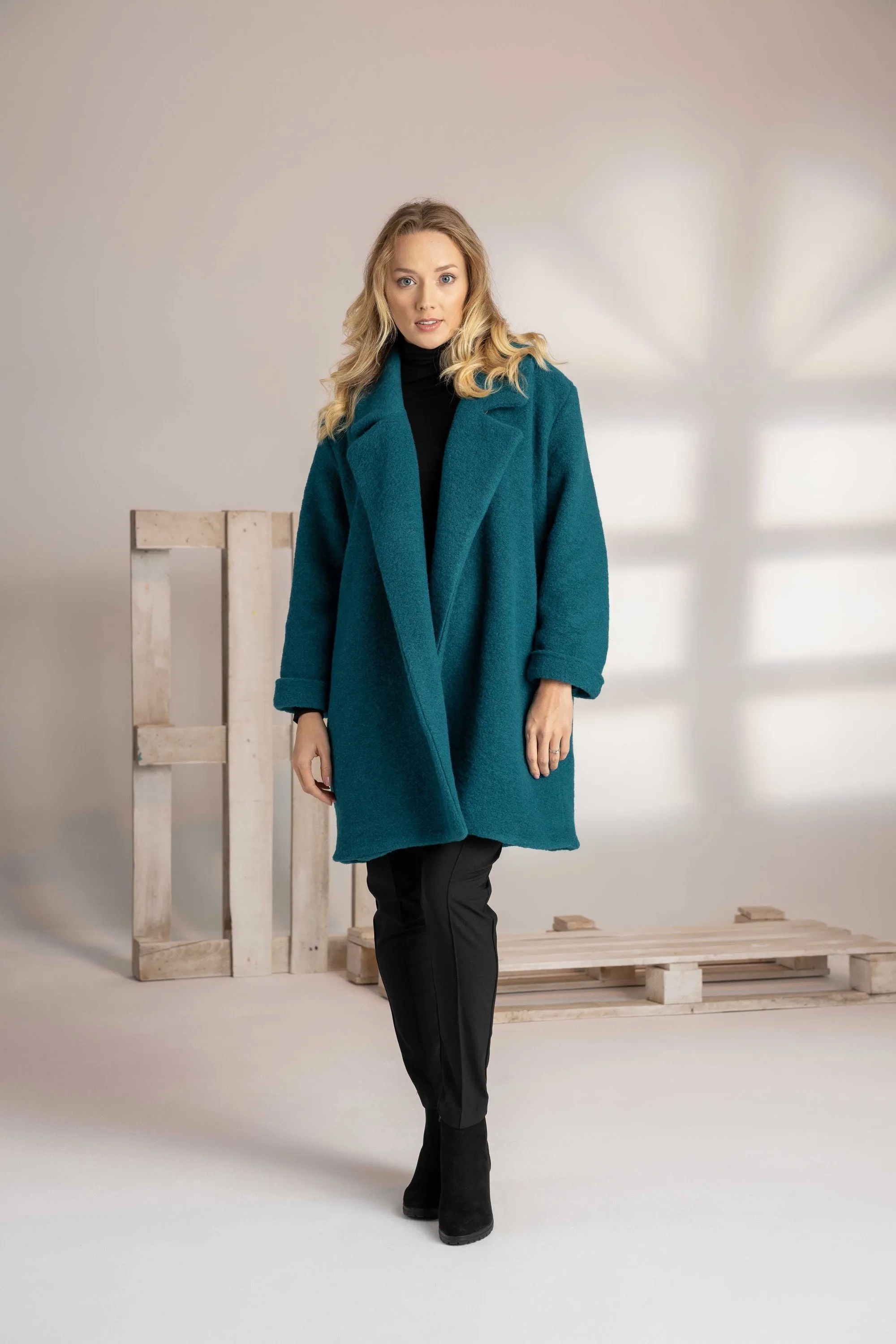 Autumn/Winter Textured Oversized Coat