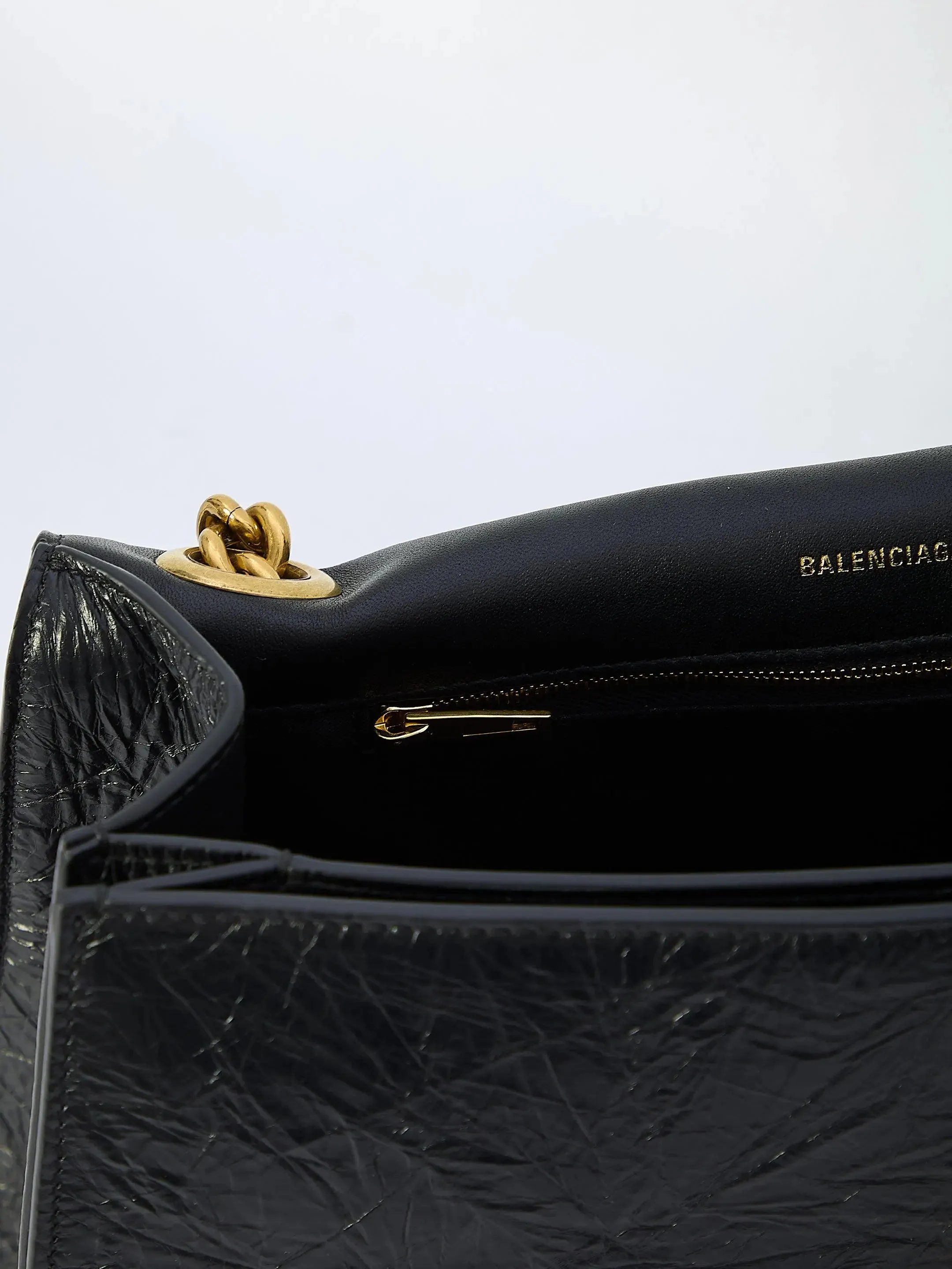 Balenciaga Medium Crush Bag In Black