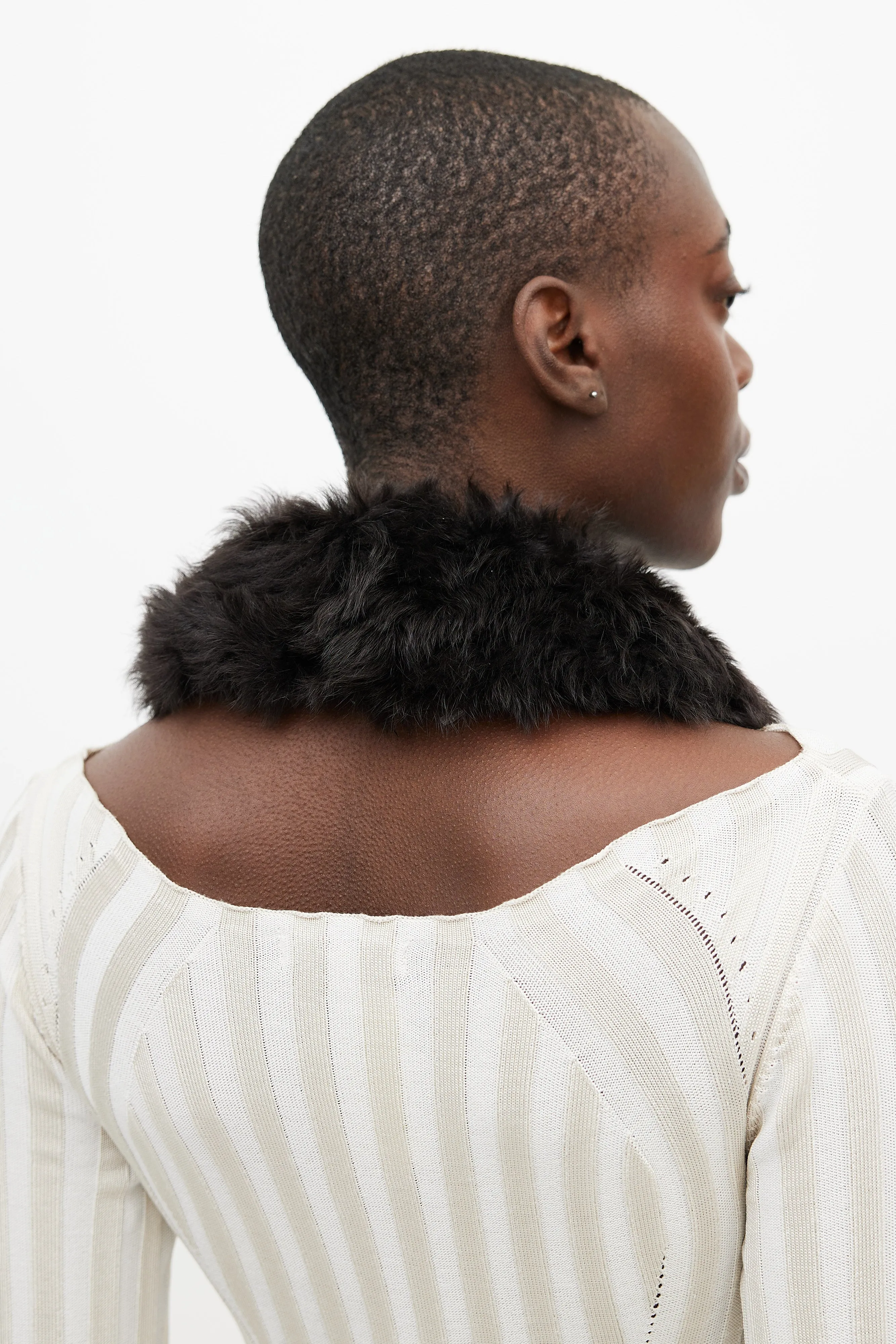 Black Leather Fur Collar