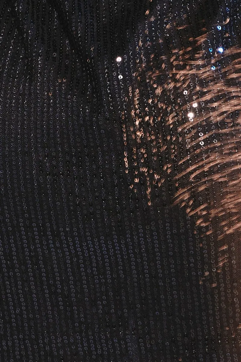 Black Sequin Party Dress