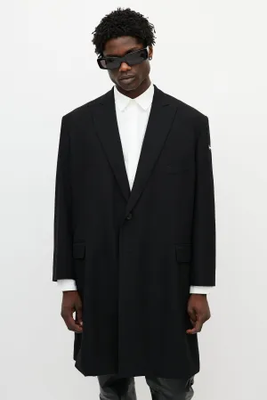 Black Wool Logo Coat