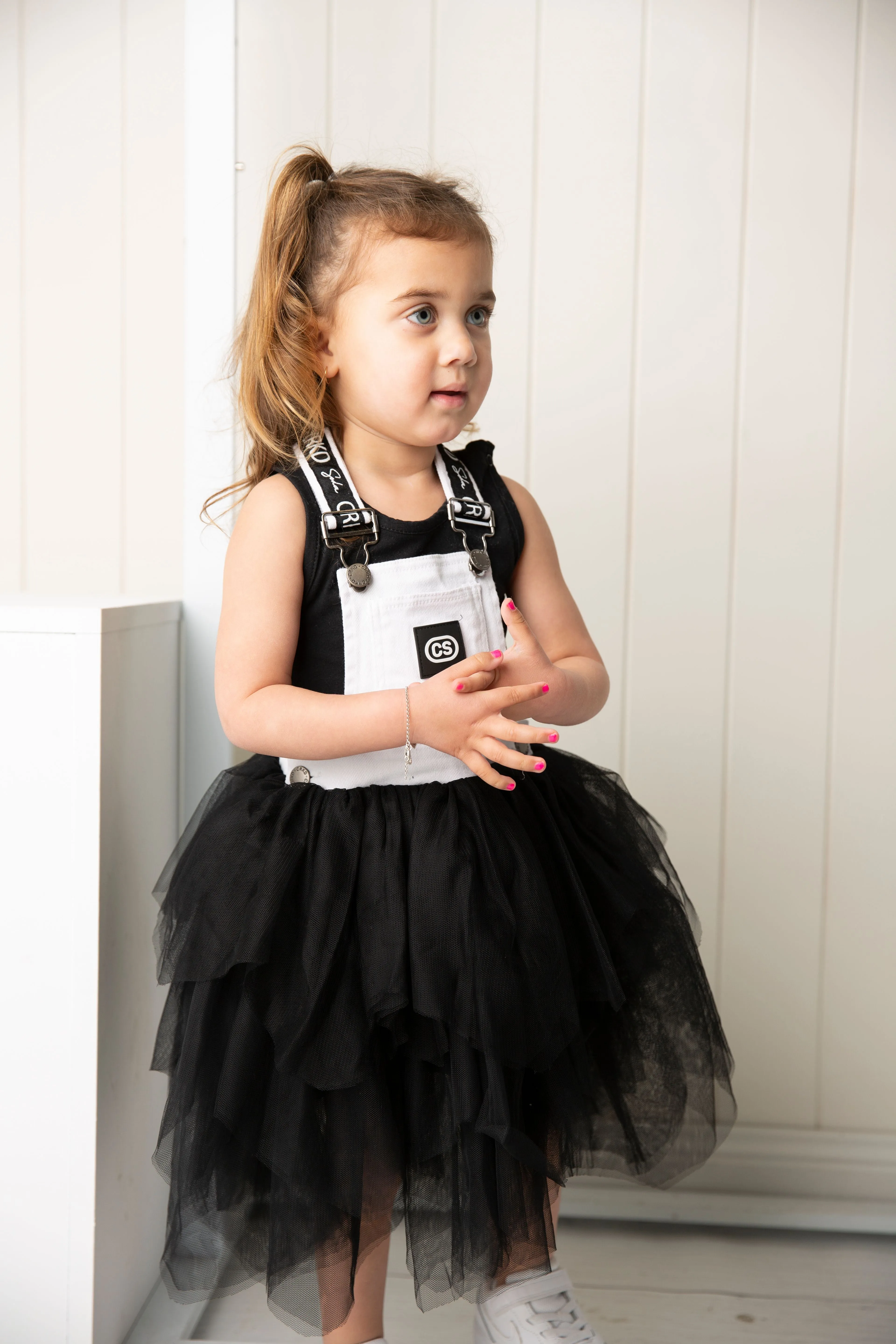 Brooke Pinafore Tutu - White/Black