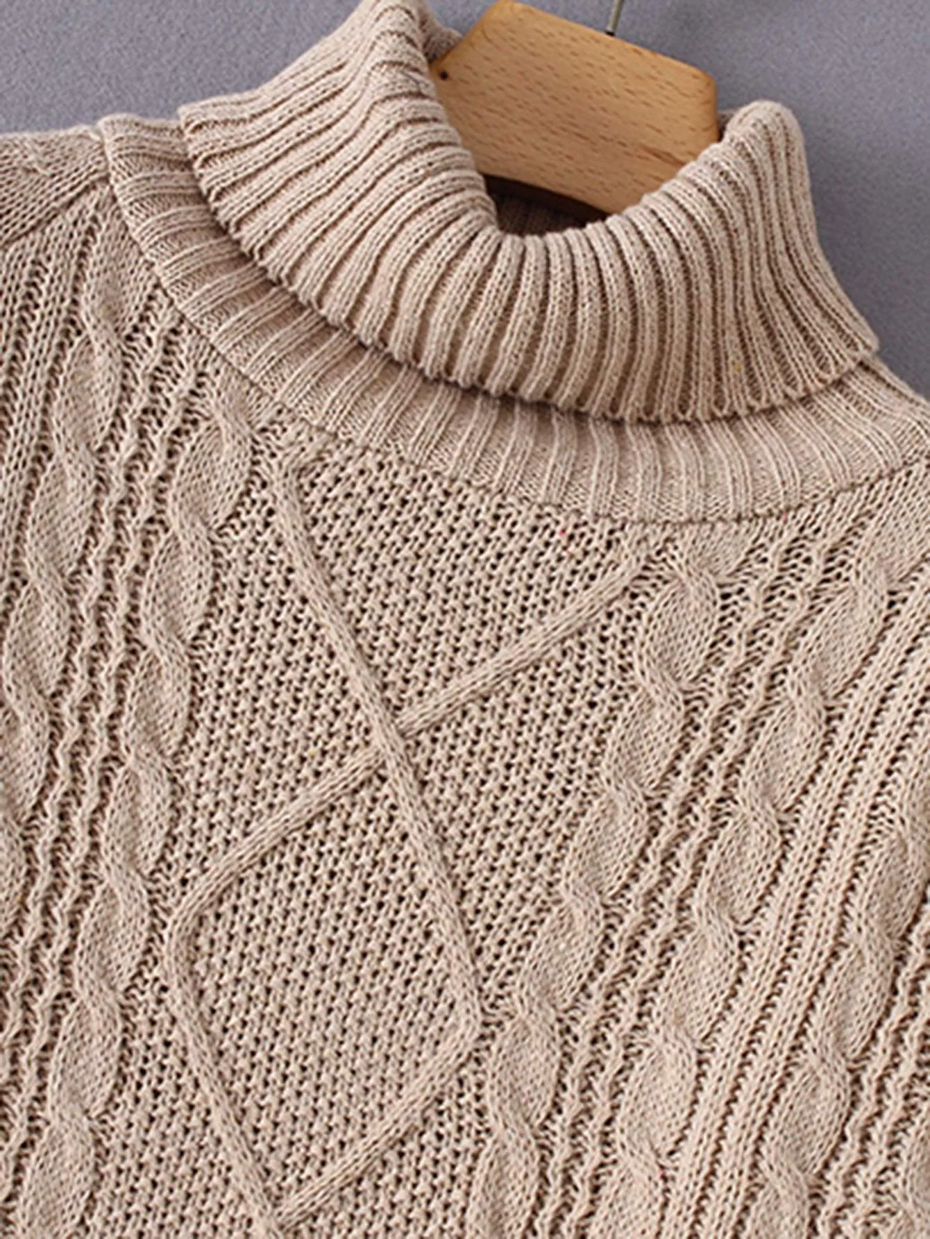 Cable Knit Raglan Sleeve Jumper Dress