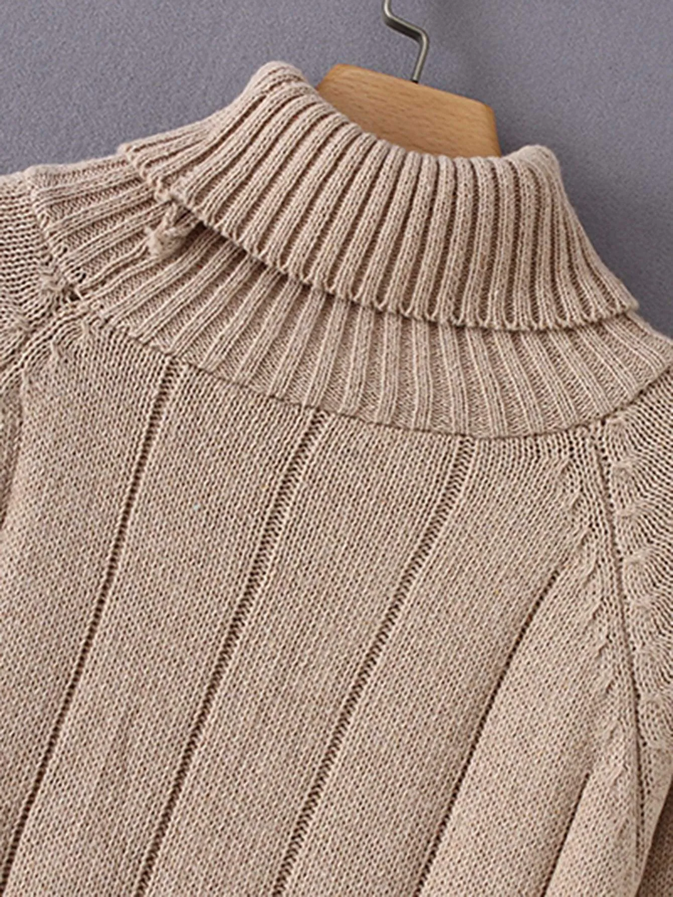 Cable Knit Raglan Sleeve Jumper Dress
