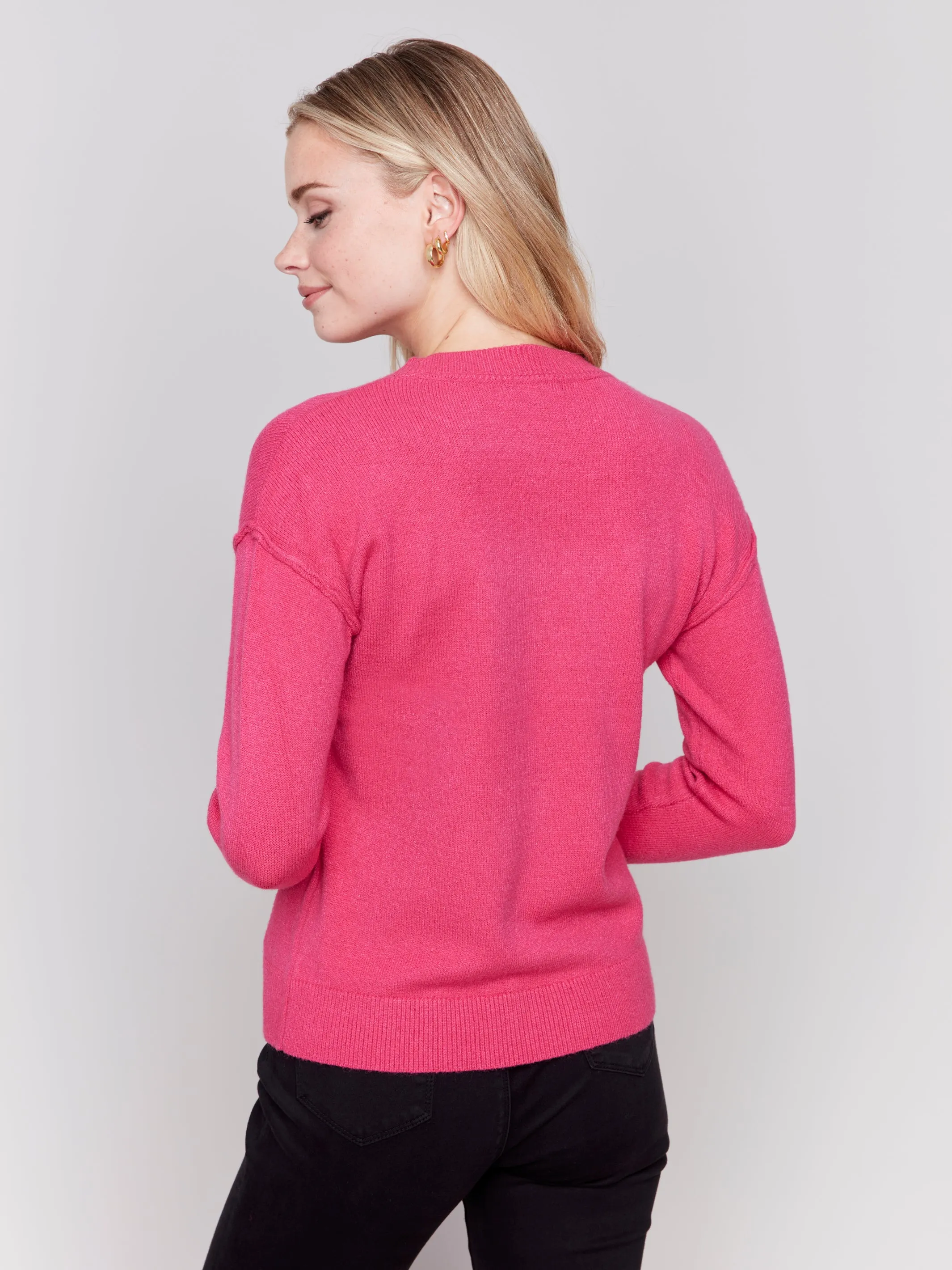 Charlie B Plushy Knit Punch Design Sweater