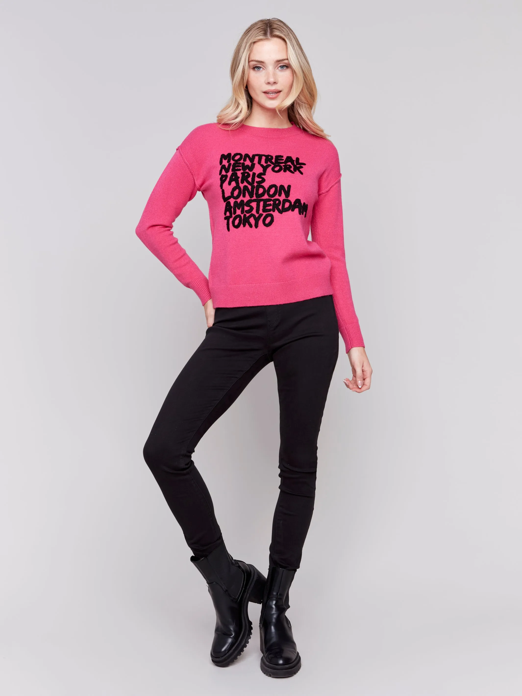 Charlie B Plushy Knit Punch Design Sweater