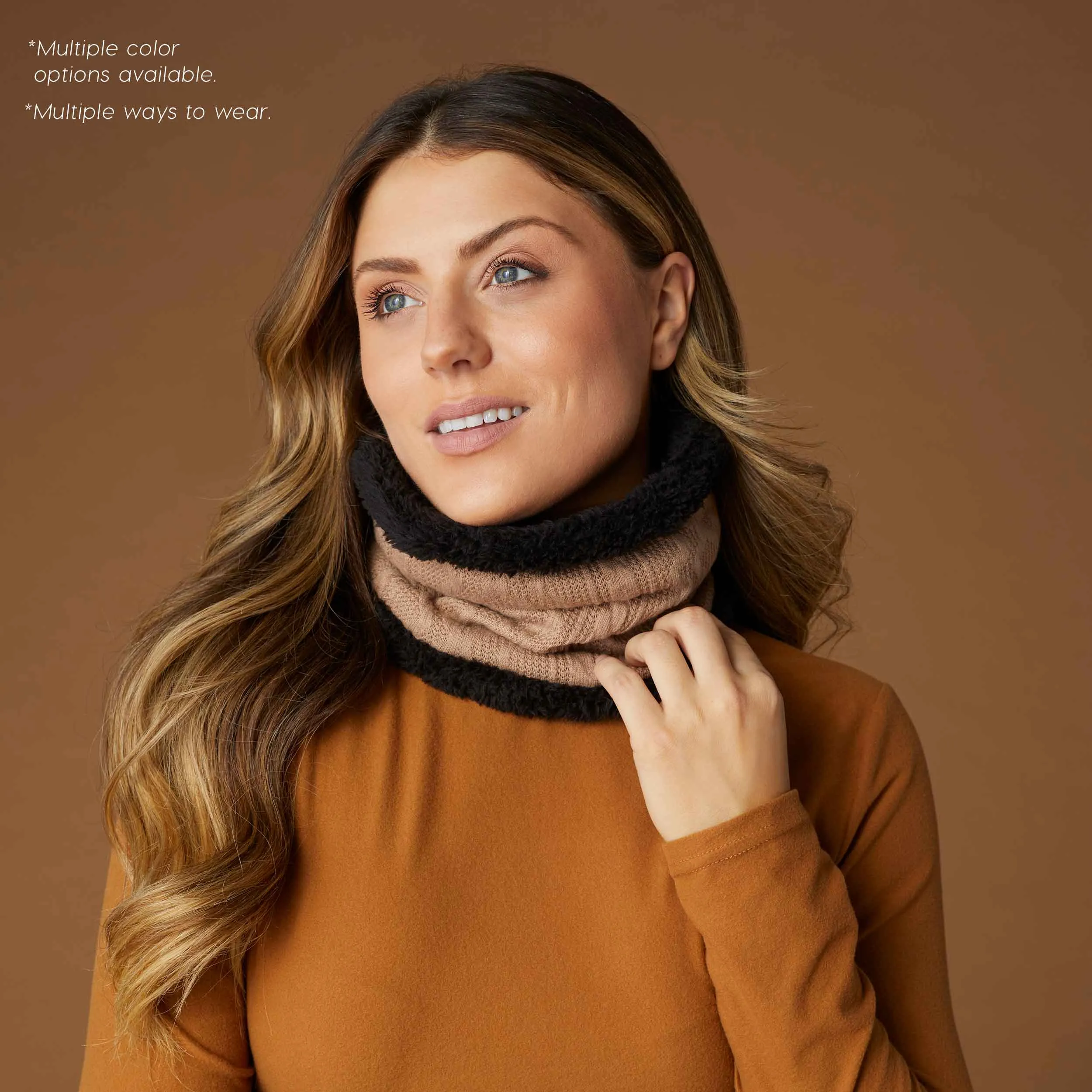 Convertible Snood with Sherpa - Black