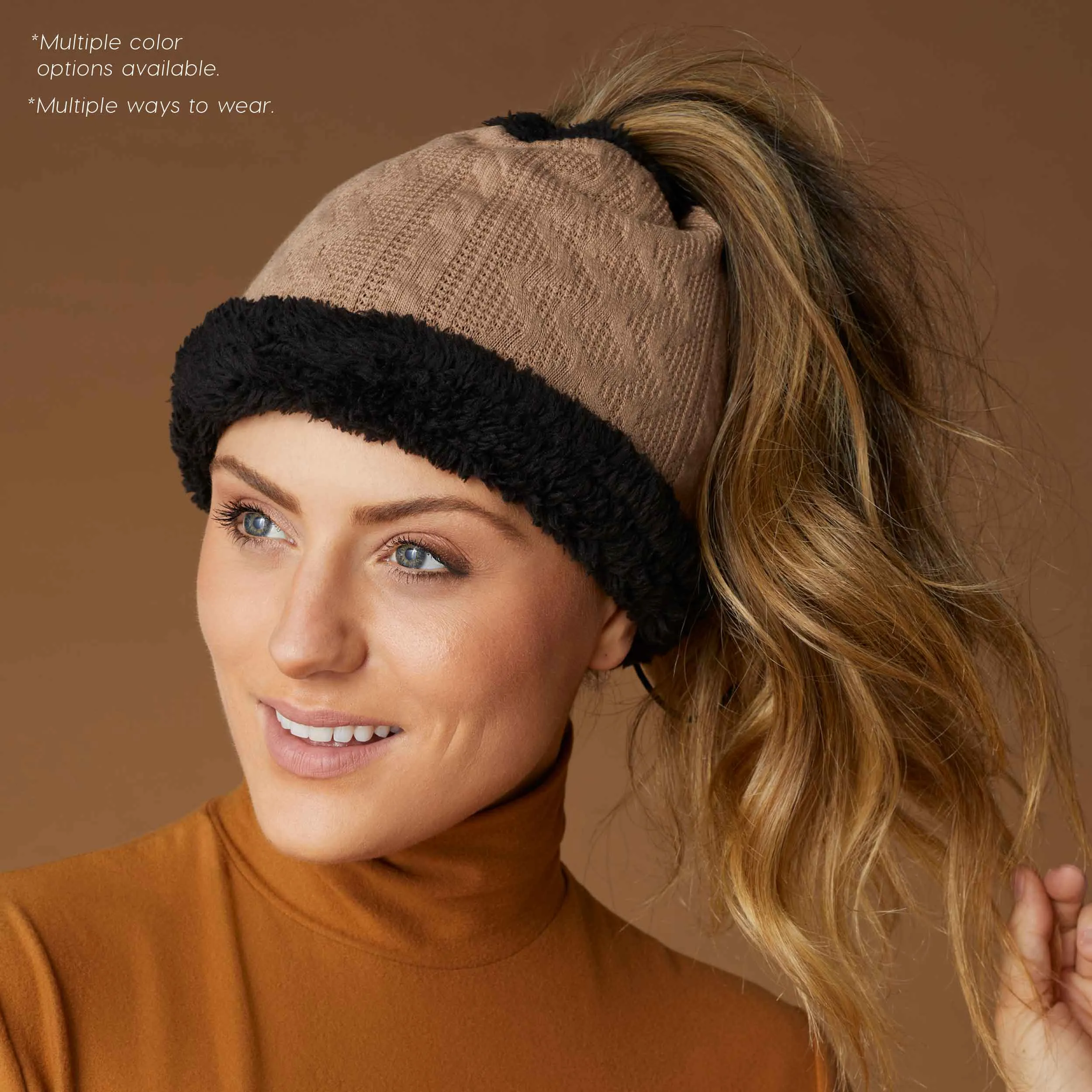 Convertible Snood with Sherpa - Black