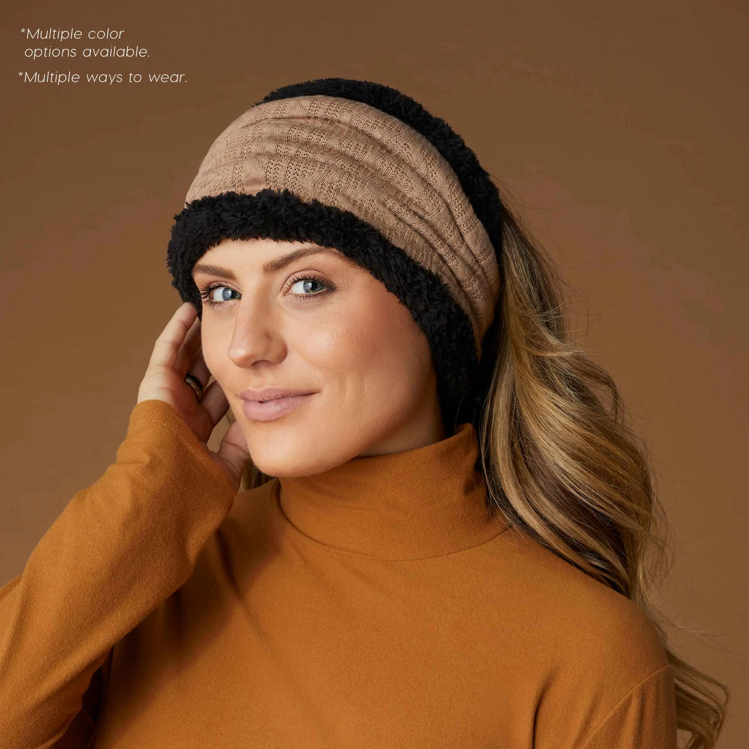 Convertible Snood with Sherpa - Black