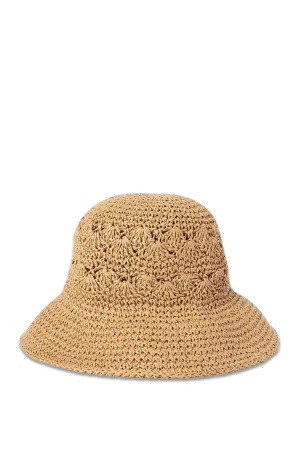 Crochet Fan Hat, Neutral