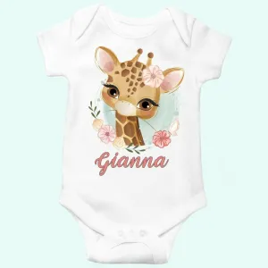 Cute giraffe onesie | personalized baby girl onesie  coming home onesie   newborn  onesie -