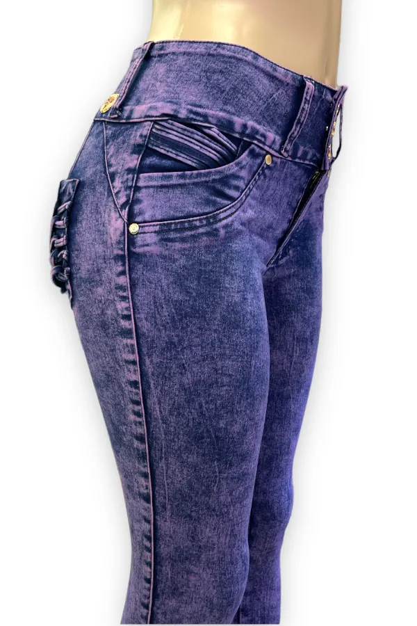 Cutie Pie Push Up Purple Washed Jeans