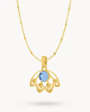 December Feather Fan Birthstone Necklace Set