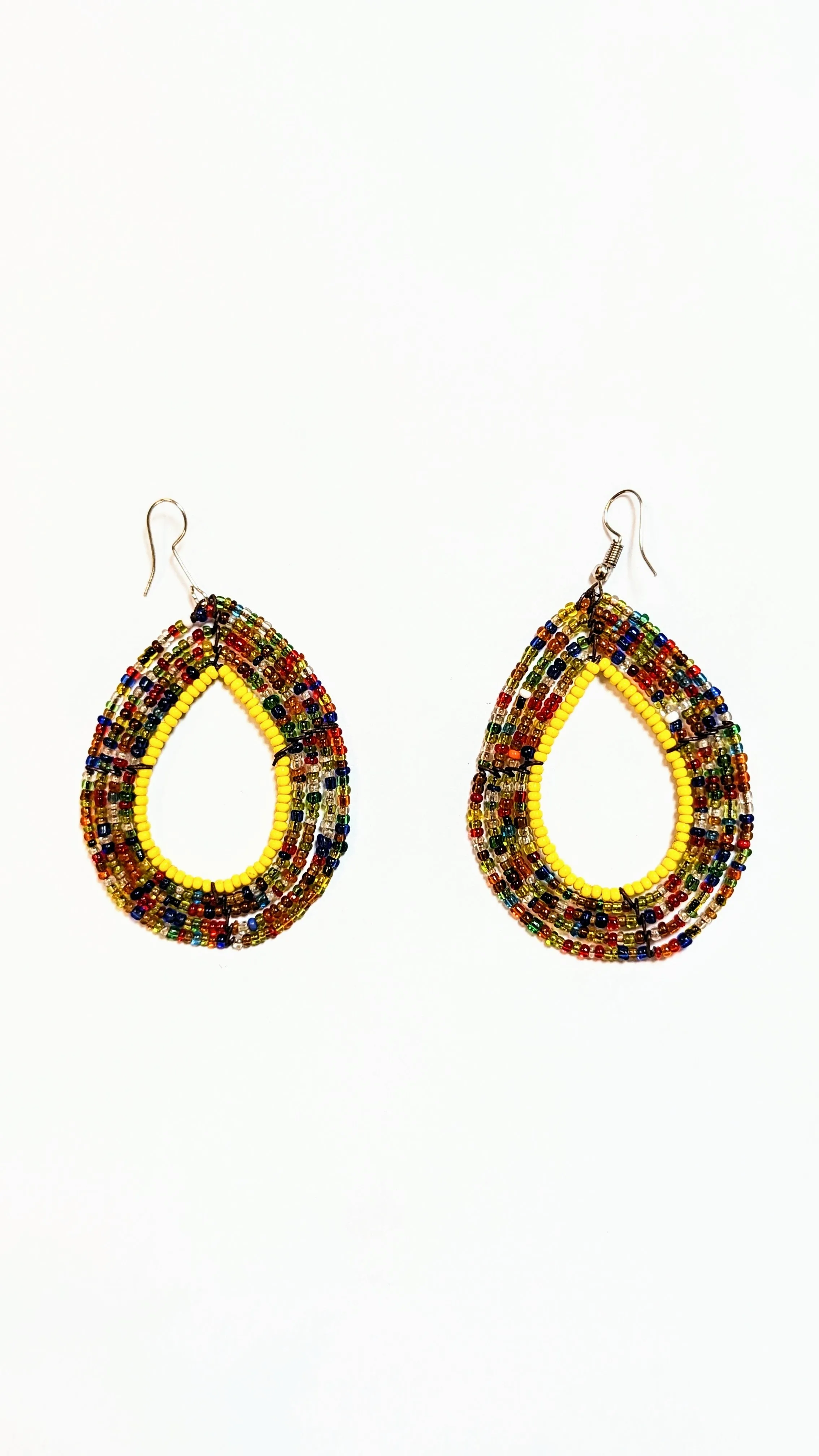 Dupsie's Amani Maasai Multicolored African beaded Hoops DPJAMNH2