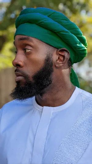 Dupsie's Danmaradi Pre-Wrapped Green Cotton Turban for Men DPHALMT4