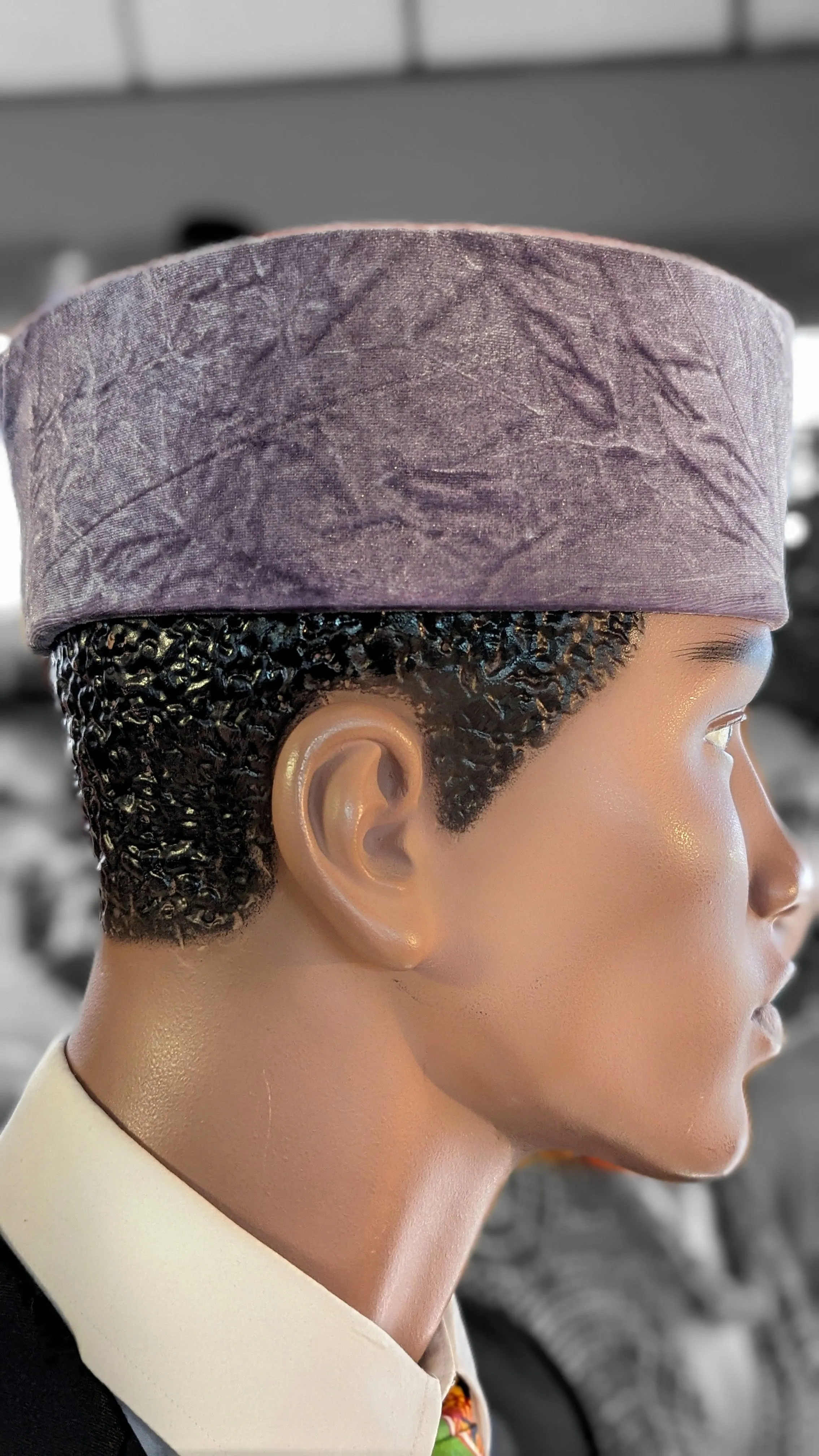 Dupsie's Grey Nigerian Nebula Velvet African Hat DPH610