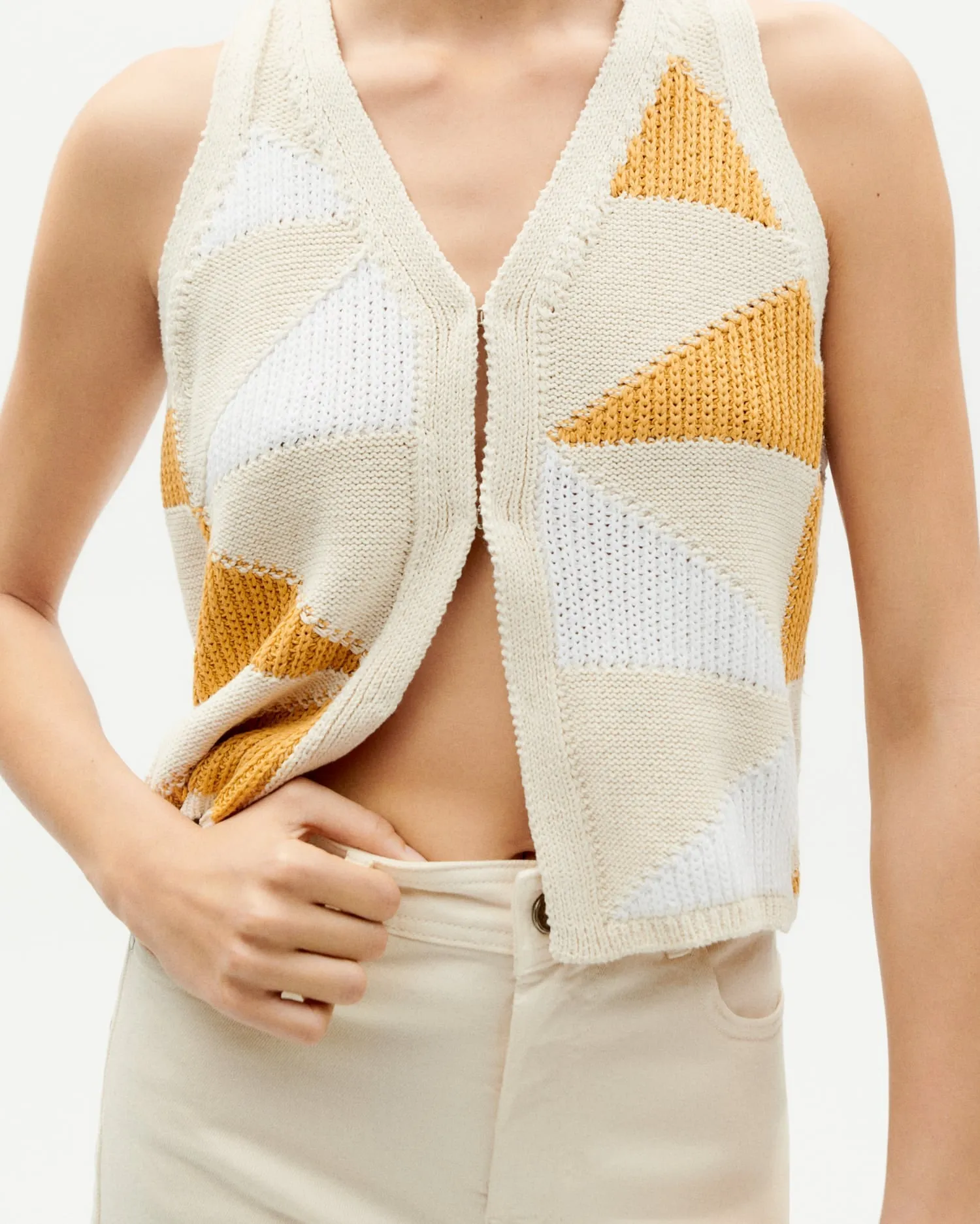 Ecru Knitted Robbie Vest