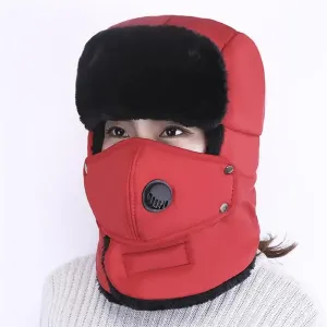 Fashion Trooper Hat Unisex Winter Trapper Cap Ear Flap Hat With Mouth