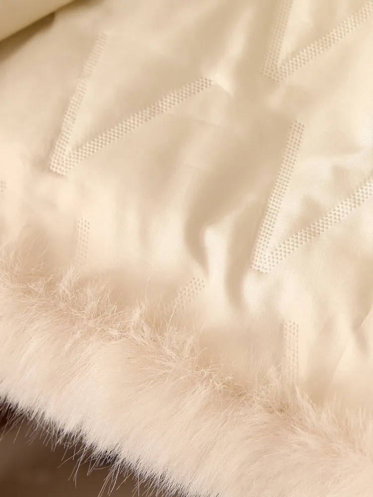 Faux Fox Fur Chinese-Style Mid-Length Down Coat - Thick and Warm Tang Jacket for Women