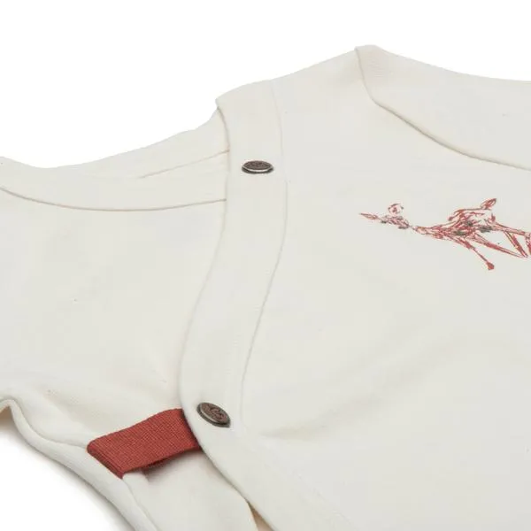 Fawn Collection Long Sleeved Bodysuit in Egret White