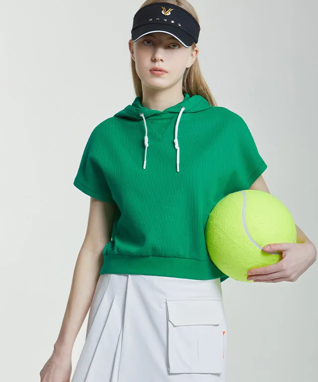 Foret Crop Hooded Vest - Green