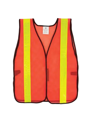 FrogWear® HV Enhanced Visibility Orange Economy Mesh Safety Vest with Wide Yellow Reflective - GLO-10-2IN