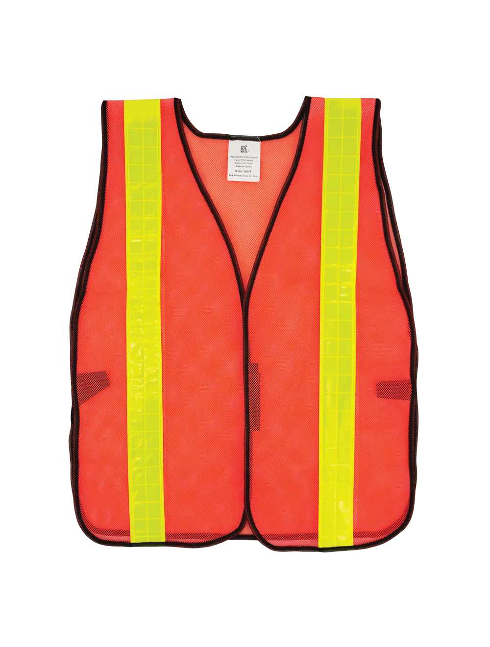 FrogWear® HV Enhanced Visibility Orange Economy Mesh Safety Vest with Wide Yellow Reflective - GLO-10-2IN