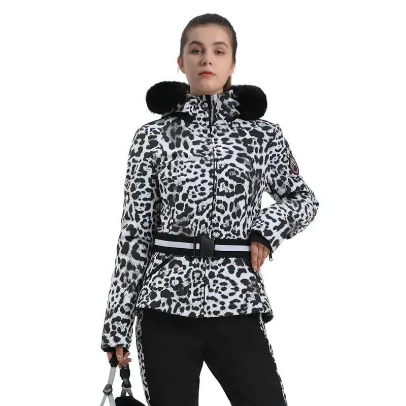 Fur Collar Ski & Snowboard Puffer Jacket with Detachable Hat