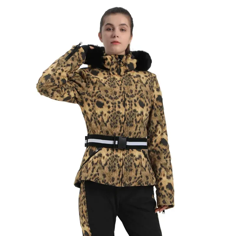 Fur Collar Ski & Snowboard Puffer Jacket with Detachable Hat