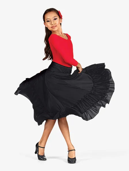 Girls Flamenco Ballroom Skirt