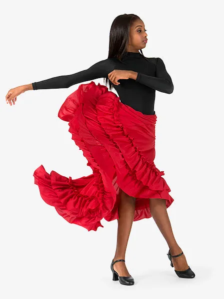 Girls Flamenco Ballroom Skirt