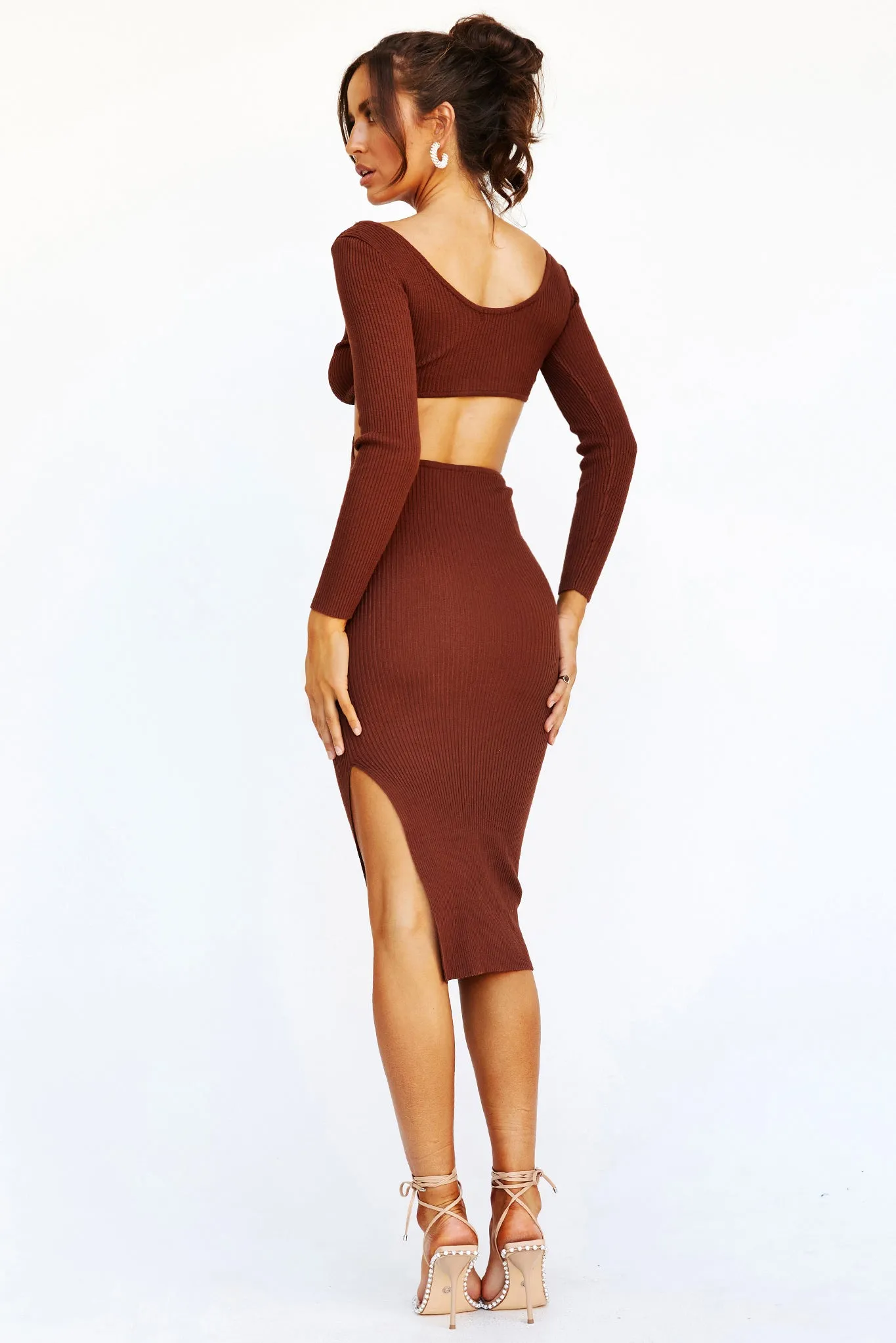 Going Places Midi Dress - Chocolate