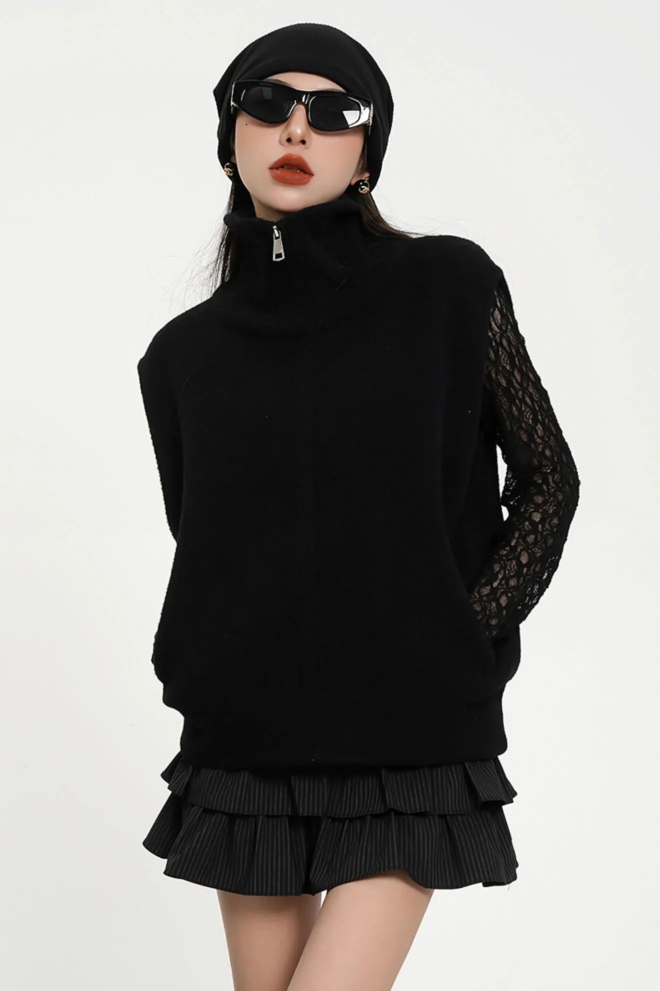 Gothic-Inspired Quarter-Zip Vest