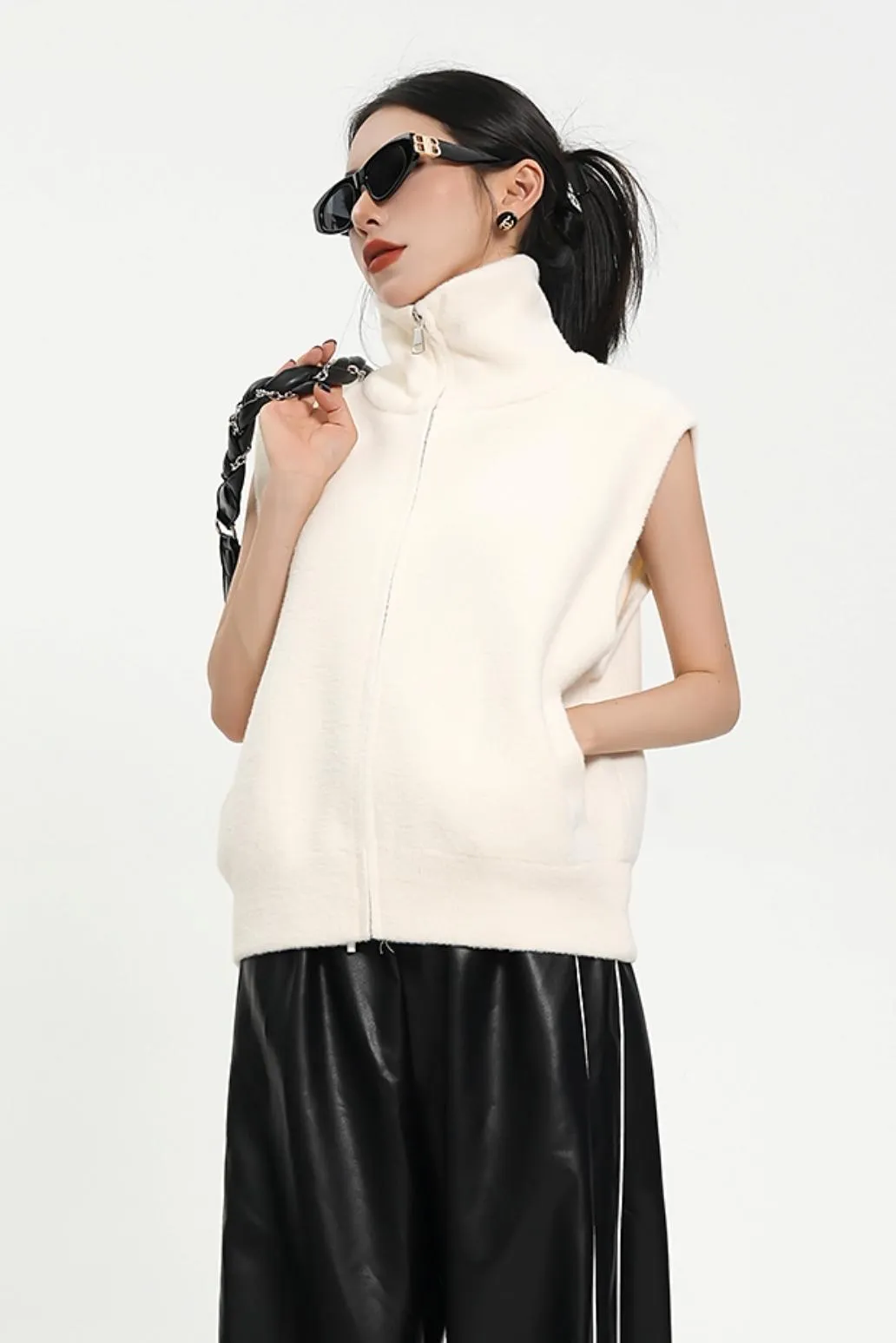 Gothic-Inspired Quarter-Zip Vest