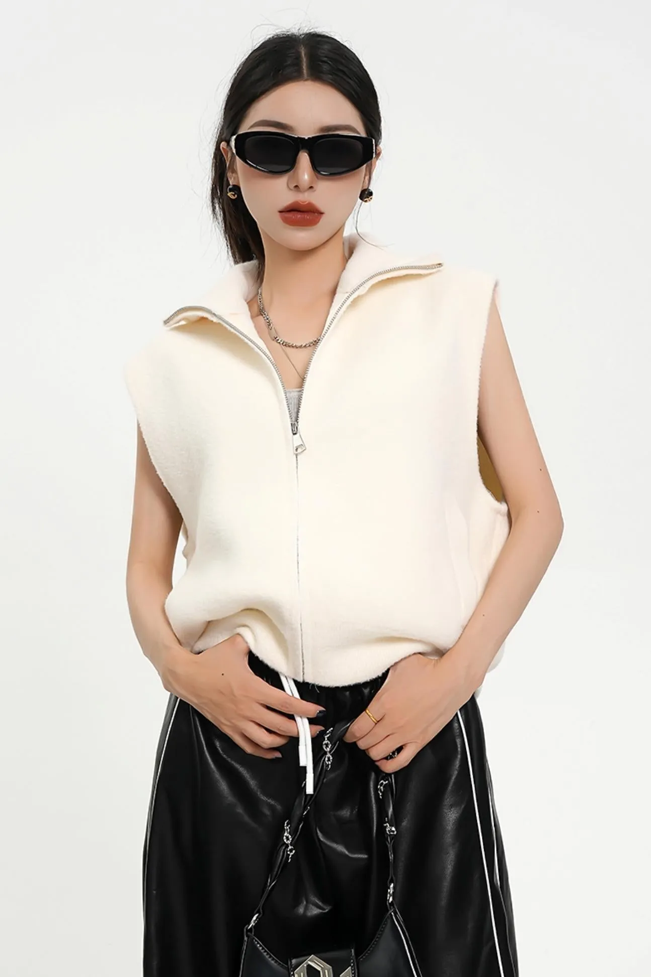 Gothic-Inspired Quarter-Zip Vest