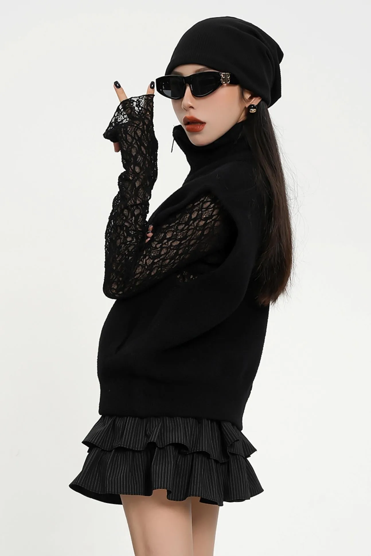 Gothic-Inspired Quarter-Zip Vest