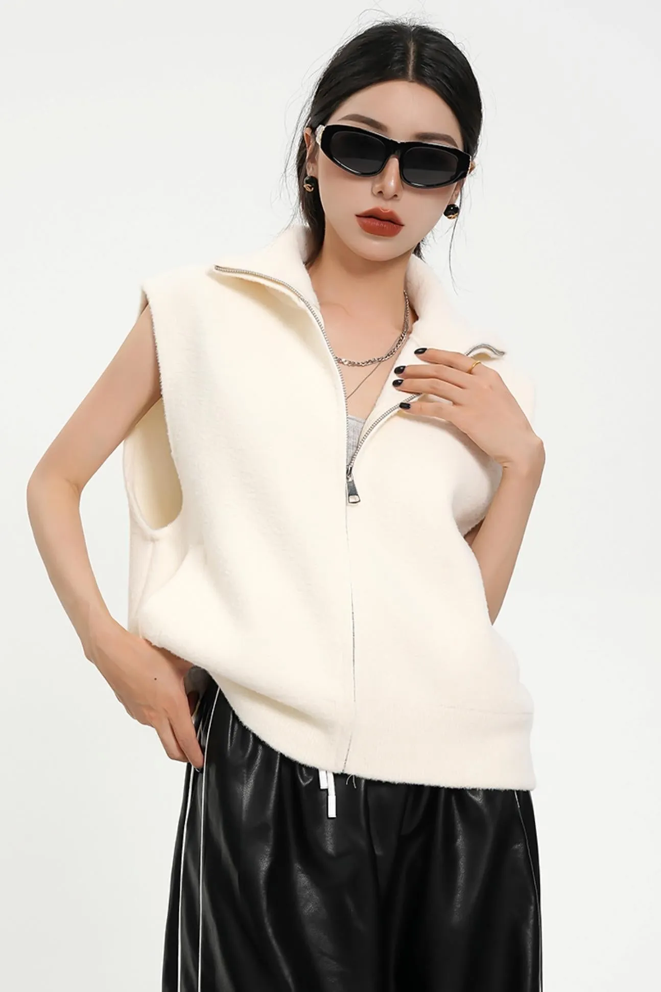 Gothic-Inspired Quarter-Zip Vest