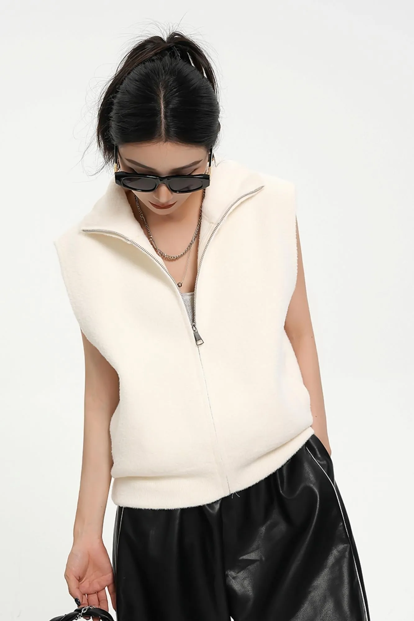 Gothic-Inspired Quarter-Zip Vest