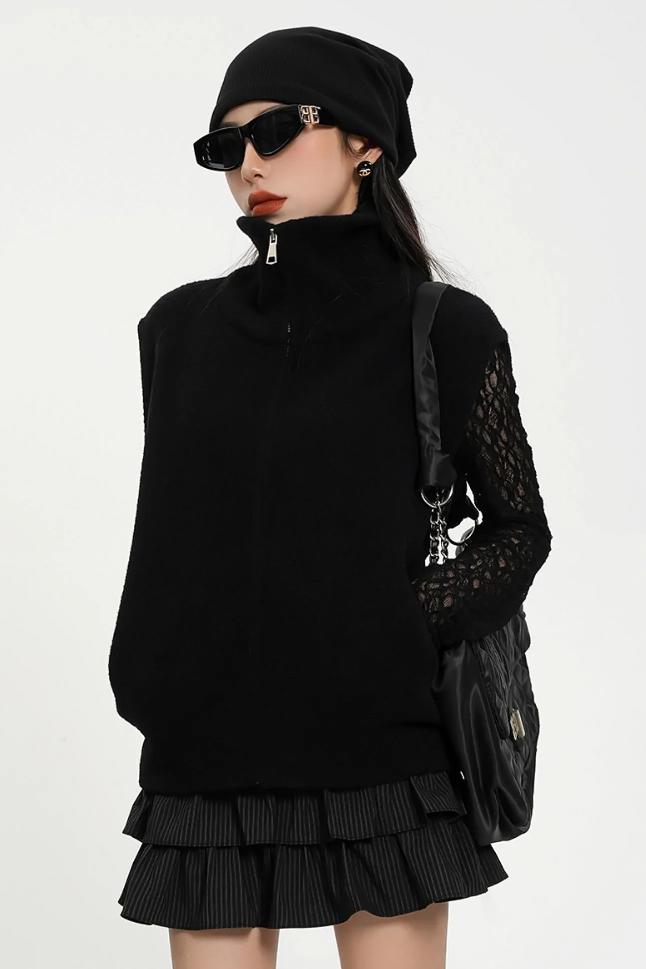 Gothic-Inspired Quarter-Zip Vest