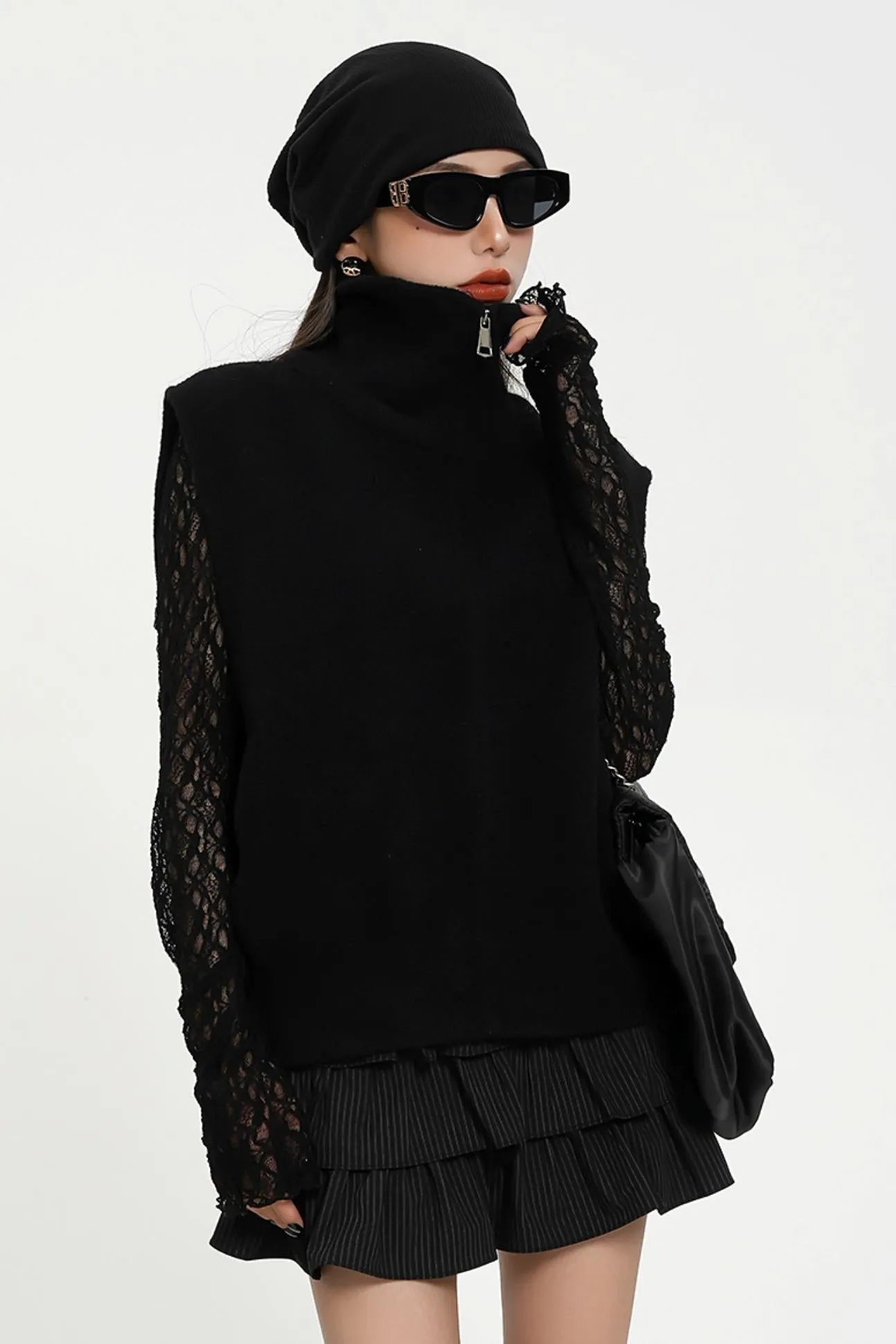 Gothic-Inspired Quarter-Zip Vest