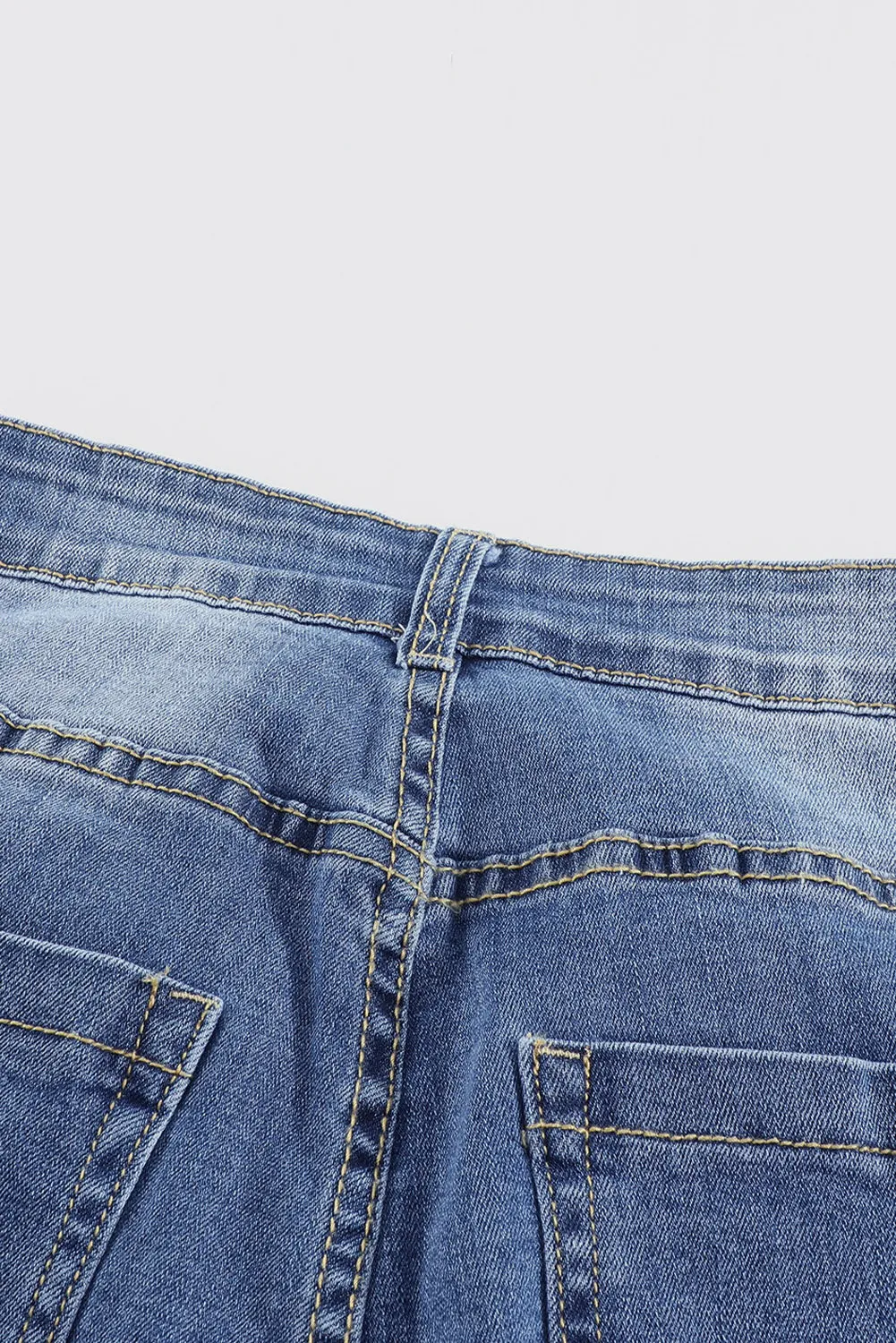 Graphic Leopard Patchwork Distressed Jeans
