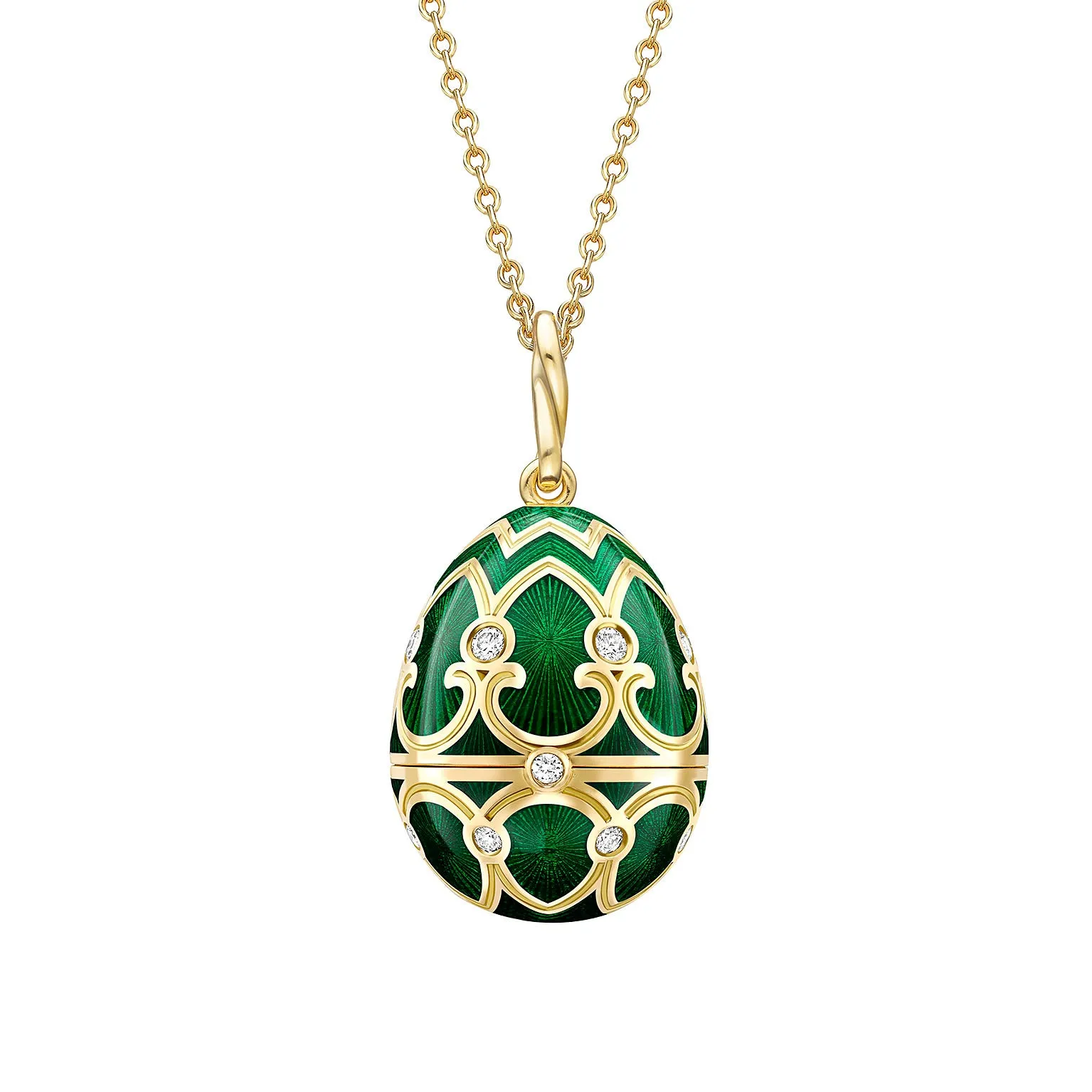 Guilloché Enamel Chameleon Surprise Locket