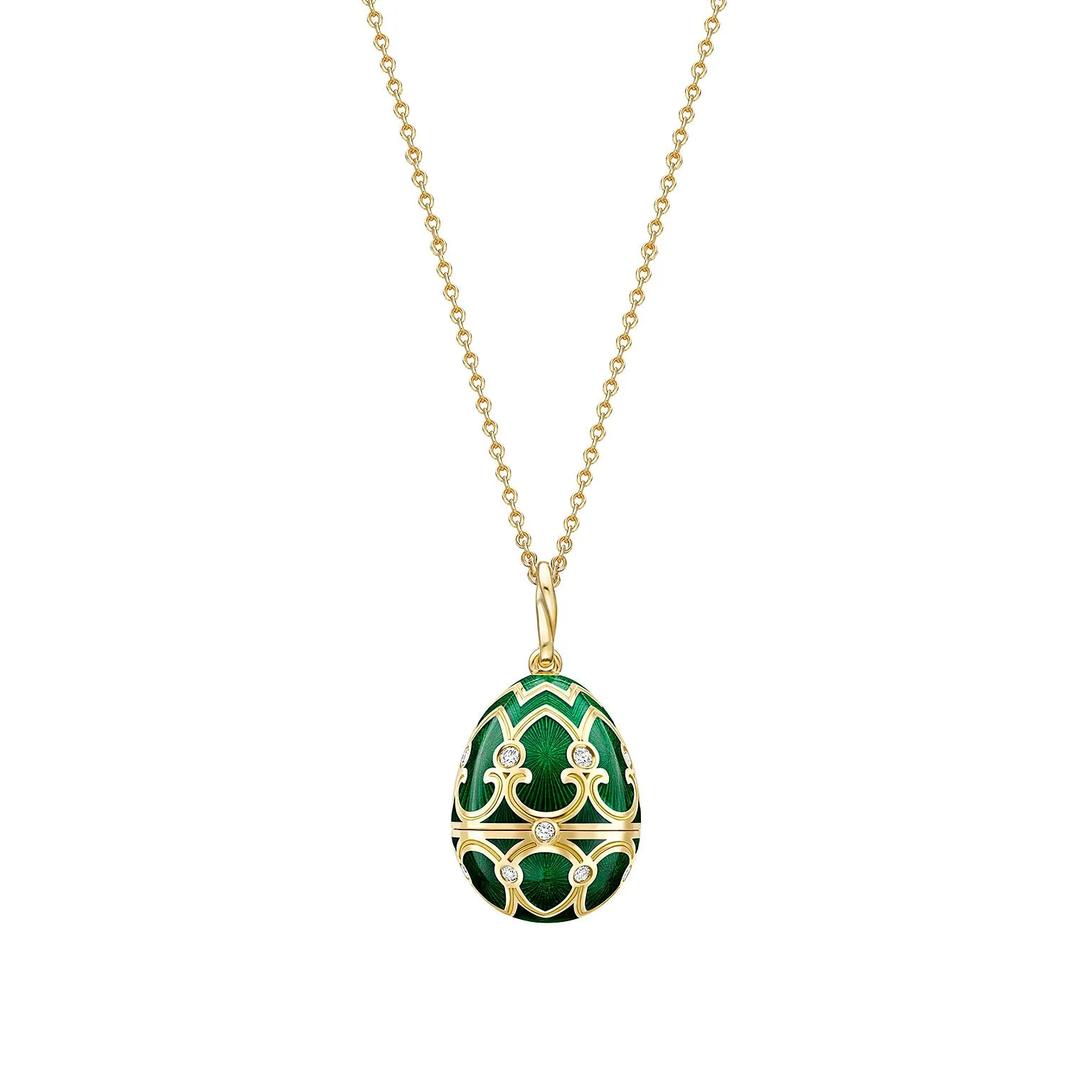 Guilloché Enamel Chameleon Surprise Locket