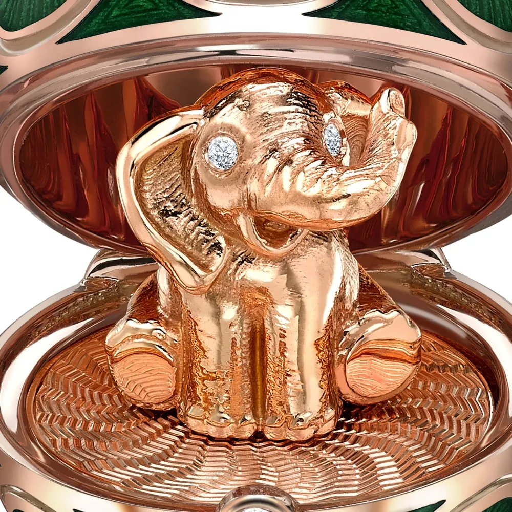Guilloché Enamel Elephant Surprise Locket