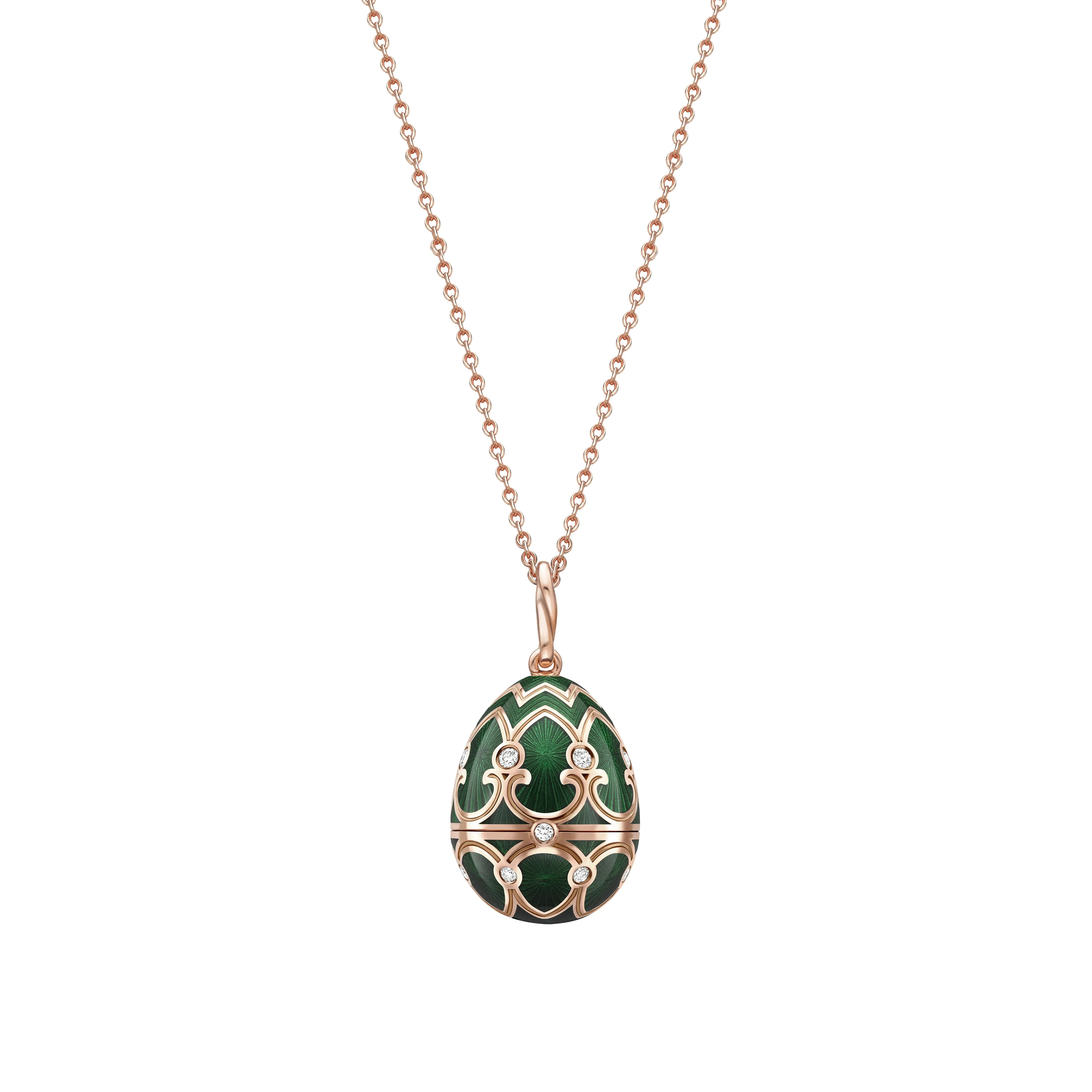Guilloché Enamel Elephant Surprise Locket