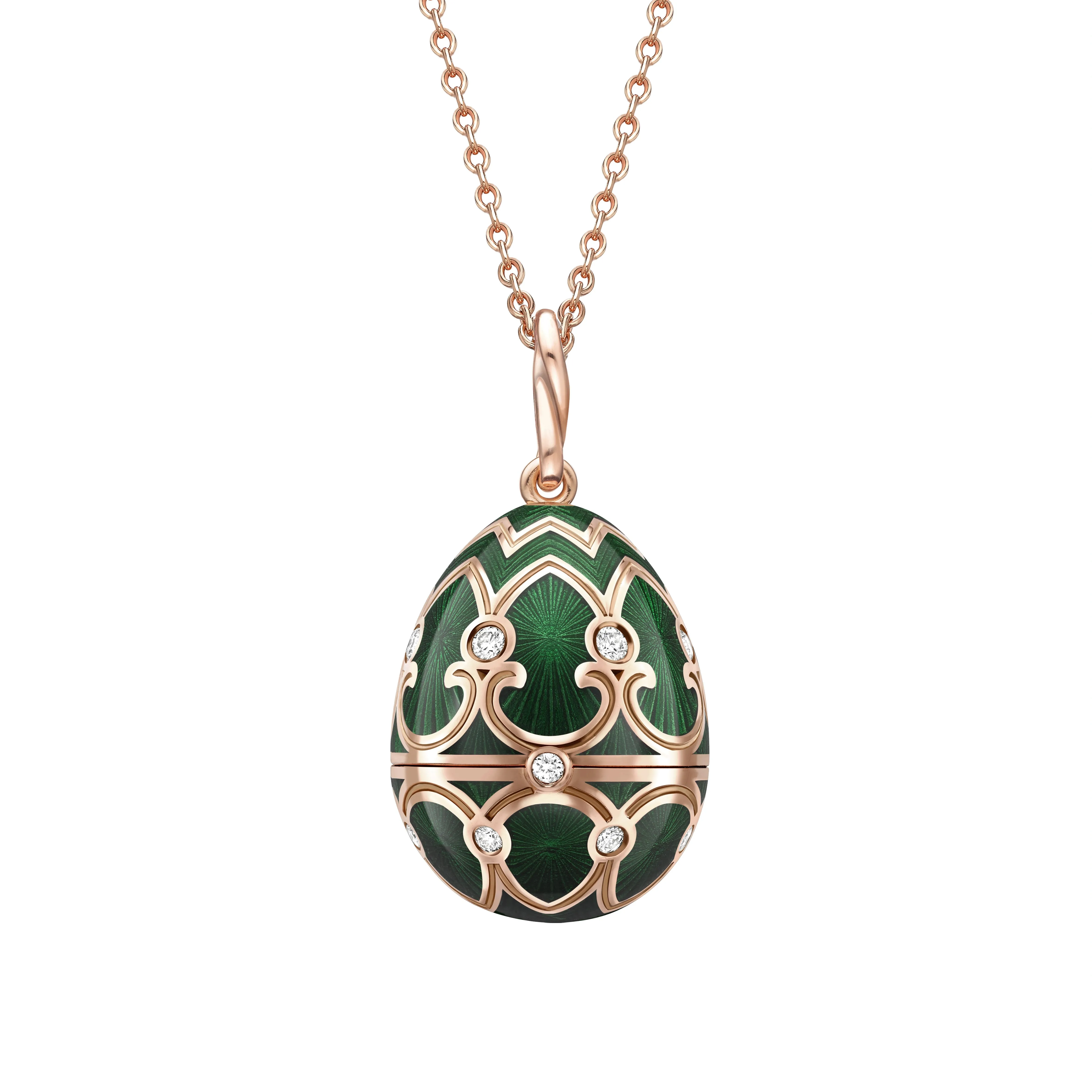 Guilloché Enamel Elephant Surprise Locket